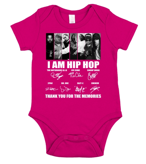 I Am Hip Hop Rap Legends Signatures Thank For The Memories shirt Short Sleeve Baby One-Piece