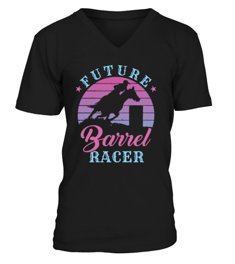 Future Barrel Racer Cute Cowgirl Barrel Racing Men's V-Neck T-shirt