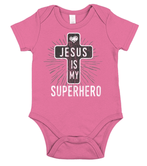 Jesus is my superhero Short Sleeve Baby One-Piece