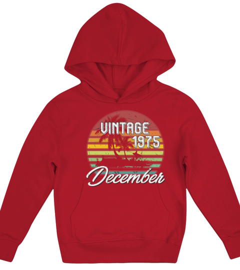 43th Birthday Gifts Retro Vintage December 1975 Kids Hoodie