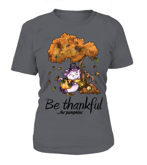 Thanksgiving festival cuddly unicorn under tree Women's T-Shirt