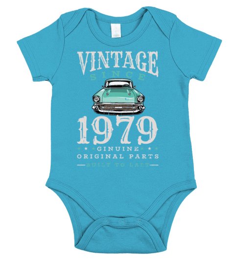 1979 Vintage born in Retro age Birthday gift idea Short Sleeve Baby One-Piece