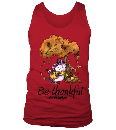 Thanksgiving festival cuddly unicorn under tree Men's Tank Top