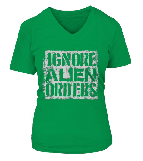 Mens Ignore Alien Orders V-neck T-Shirt Woman