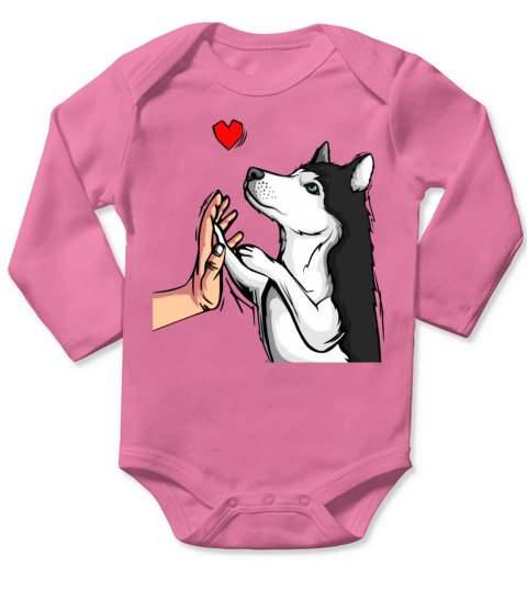 Husky love dogs mistress owner Long Sleeve Baby One-Piece