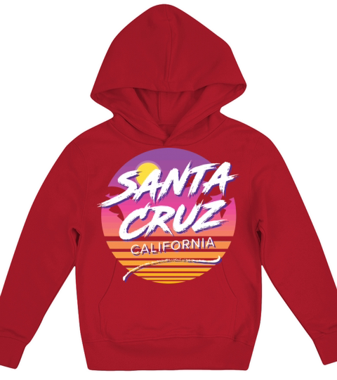 Santa Cruz California Fun 1980S Tropical Graphic Kids Hoodie