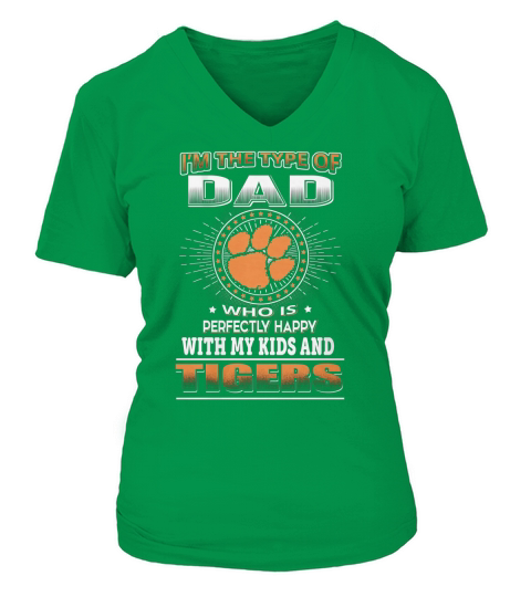 NCAA-CLEMSON 152 DAD LOVES KIDS V-neck T-Shirt Woman