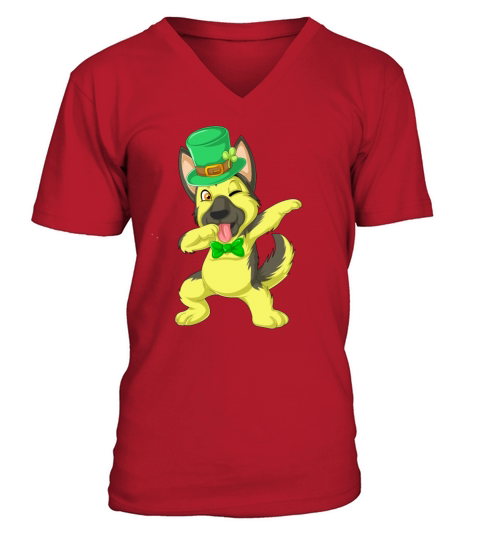 dabbing german shepherd st patricks day Men's V-Neck T-shirt