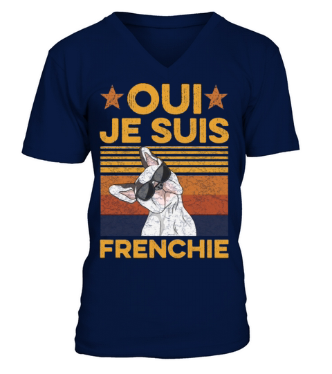 Oui - je suis frenchie Quote for a French Bulldog Men's V-Neck T-shirt
