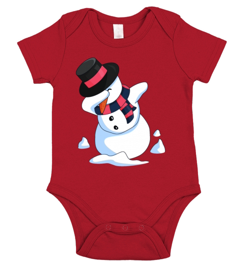 Dabbing Snowman Short Sleeve Baby One-Piece
