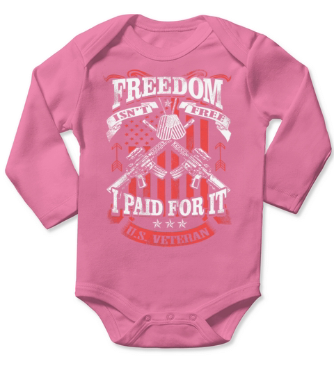 US Veteran Freedom Tough Marines Soldier Military Long Sleeve Baby One-Piece