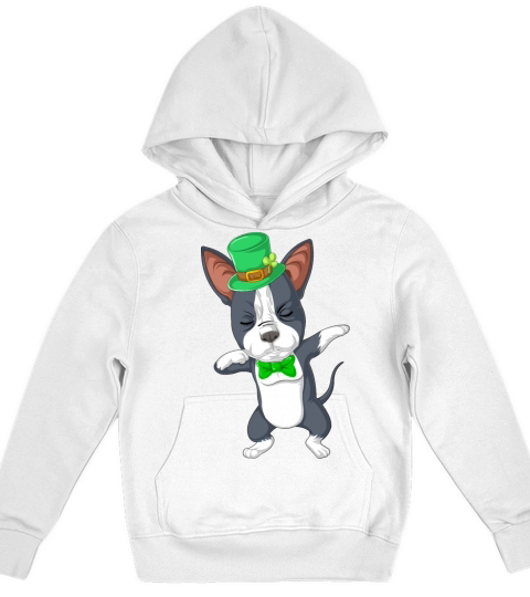 dabbing boston terrier st patricks day Kids Hoodie