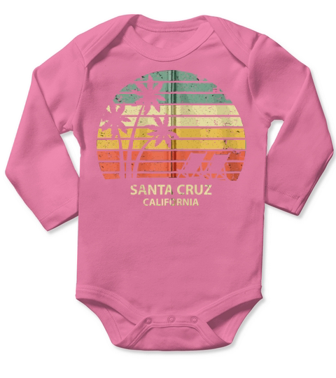 Vintage California Santa Cruz Beach Cool Retro Zip Long Sleeve Baby One-Piece