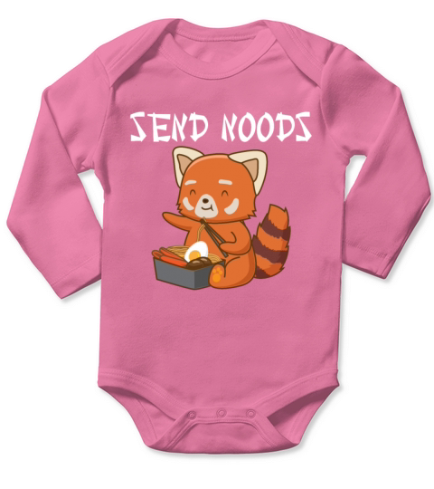 Send Noods Red Panda Funny Japanese Ramen Sobared Long Sleeve Baby One-Piece