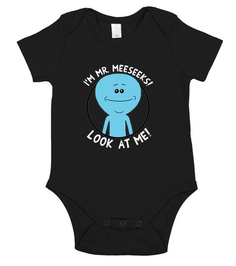 Rick &amp;amp; Morty Meseeks Look At Me White Type Short Sleeve Baby One-Piece