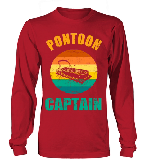 Pontoon Boat Captain Retro vintage gift Women's Long Sleeve