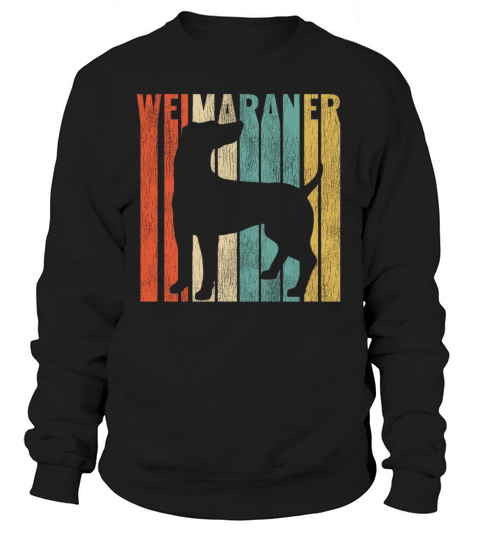 Weimaraner Retro 1970s Dog Silhouette Cracked Women's Sweatshirt