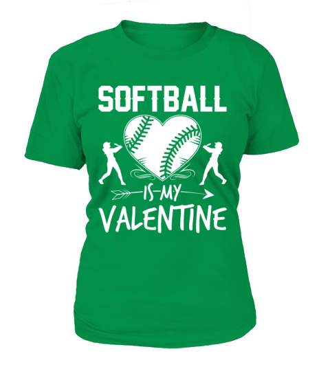 Softball Is My Valentine Funny Valentines Day Women's T-Shirt