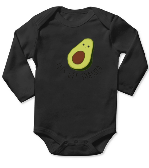 avocado lets get smashed Long Sleeve Baby One-Piece