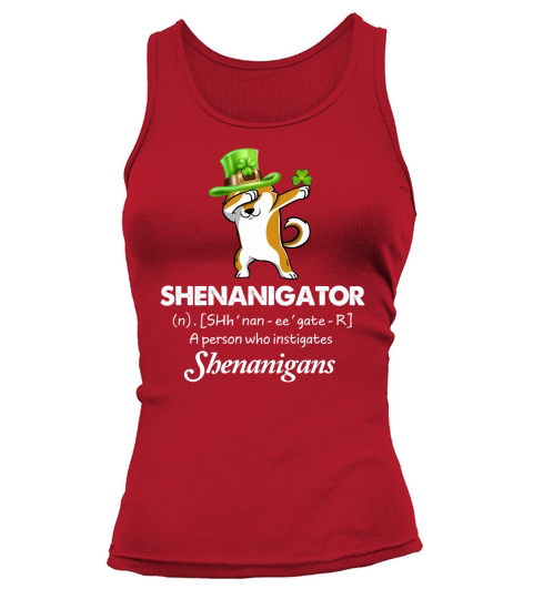 Dabbing Shiba Inu Shenanigator Definition Patricks Day Tank top Woman