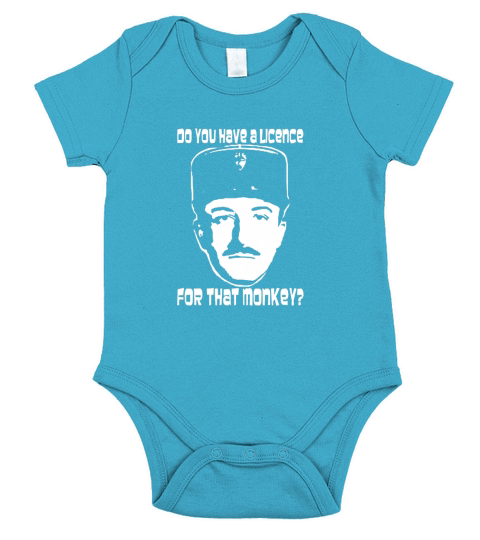 Inspector Clouseau License for Monkey Short Sleeve Baby One-Piece