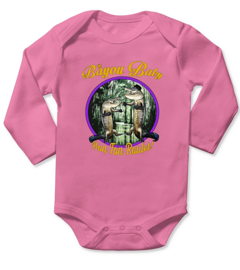 Bayou Baby Swamp Gator New Orleans Louisiana Cajun Long Sleeve Baby One-Piece