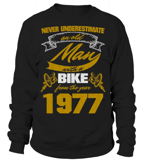 Cyclist 1977 Born Birthday Old Man Men's Sweatshirt