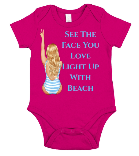 See The Face You Love Light Up With Beach Short Sleeve Baby One-Piece