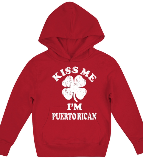 Original Vintage kiss me i’m Puerto Rican shamrock st patricks day shirt Kids Hoodie