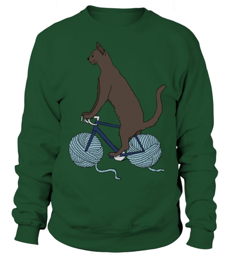 cat riding bike with yarn ball wheels Women's Sweatshirt