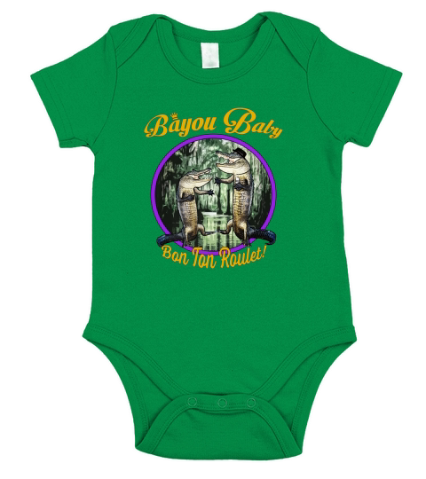 Bayou Baby Swamp Gator New Orleans Louisiana Cajun Short Sleeve Baby One-Piece