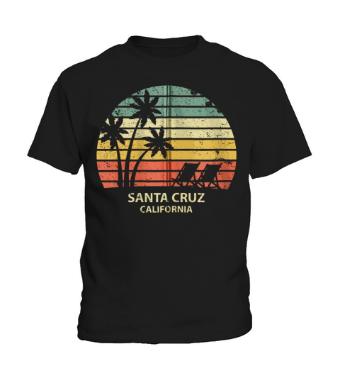 Vintage California Santa Cruz Beach Cool Retro Zip Kids T-Shirt
