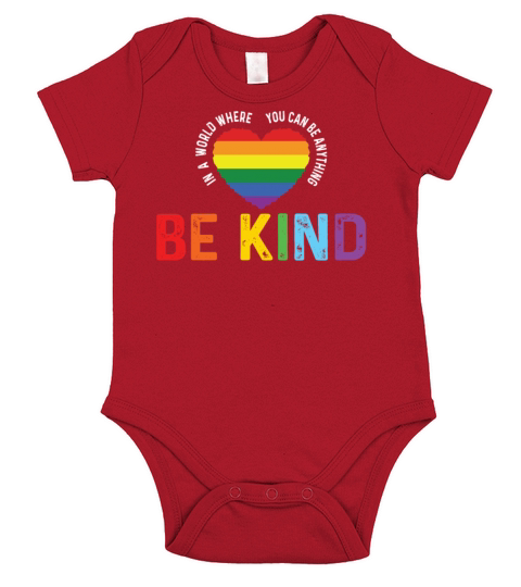Be Kind LGBT Gay Les Pride Rainbow T-Shirts Short Sleeve Baby One-Piece