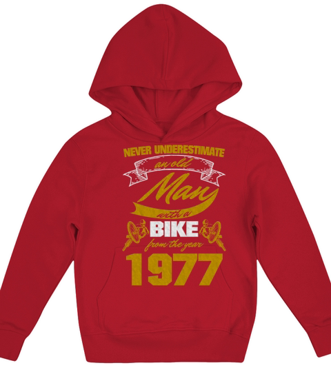 Cyclist 1977 Born Birthday Old Man Kids Hoodie