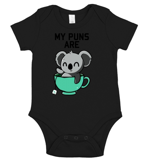 MY PUNS ARE KOALA TEA Short Sleeve Baby One-Piece
