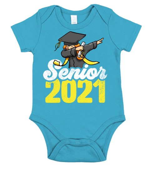 Senior Class Of 2021 Gift Graduation Dabbing Short Sleeve Baby One-Piece