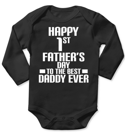 Happy First Fathers Day Long Sleeve Baby One-Piece