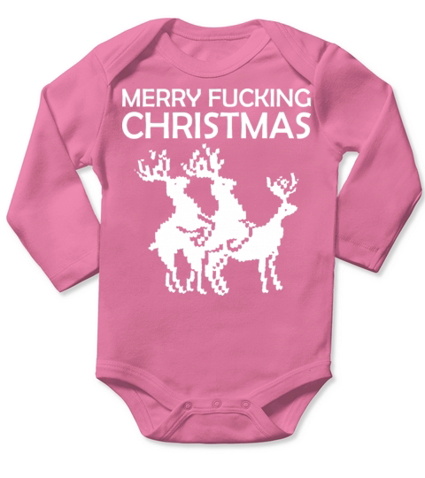 MERRY CHRISTMAS Reindeer Long Sleeve Baby One-Piece