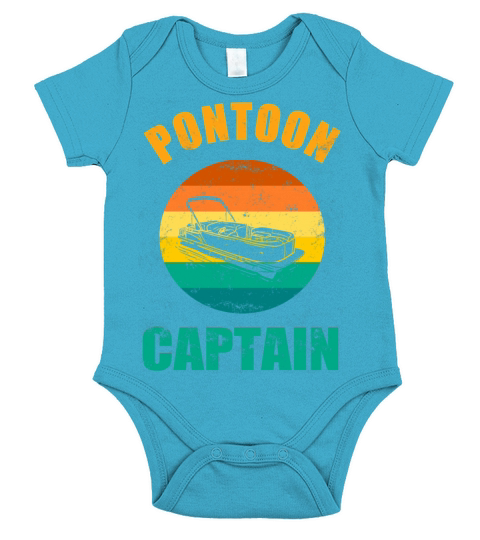 Pontoon Boat Captain Retro vintage gift Short Sleeve Baby One-Piece