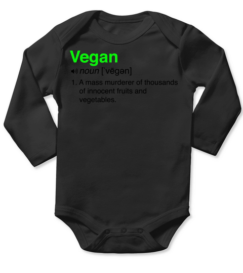 Funny Vegan Definition Long Sleeve Baby One-Piece