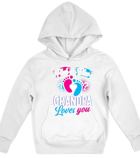 Pink Or Blue Grandpa Loves You Gender Reveal Baby Kids Hoodie