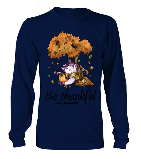 Thanksgiving festival cuddly unicorn under tree Men's Long Sleeve