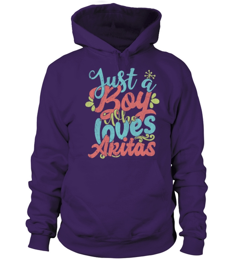 Just A Boy Who Loves Akitas dog Gift graphic Women's Hoodie