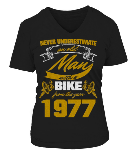 Cyclist 1977 Born Birthday Old Man Women's V-Neck T-shirt