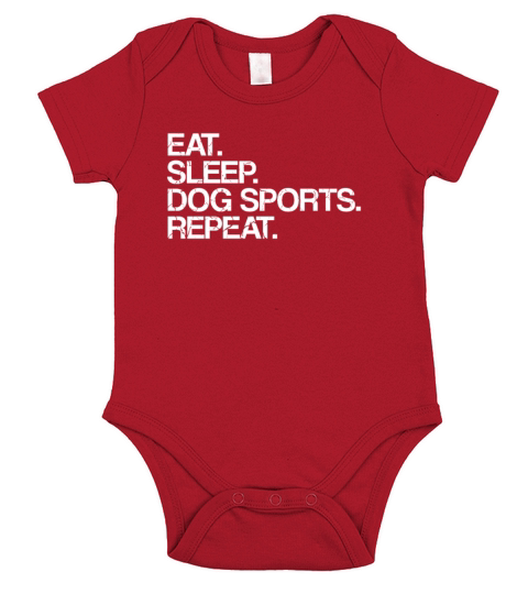 Eat Sleep Dog Sports Repeat Short Sleeve Baby One-Piece