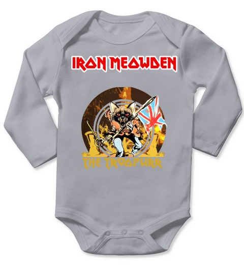 Iron Meowden Long Sleeve Baby One-Piece