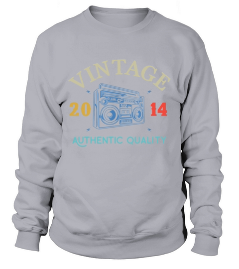 Vintage 2014 Authentic Birthday Birth Year Men's Sweatshirt