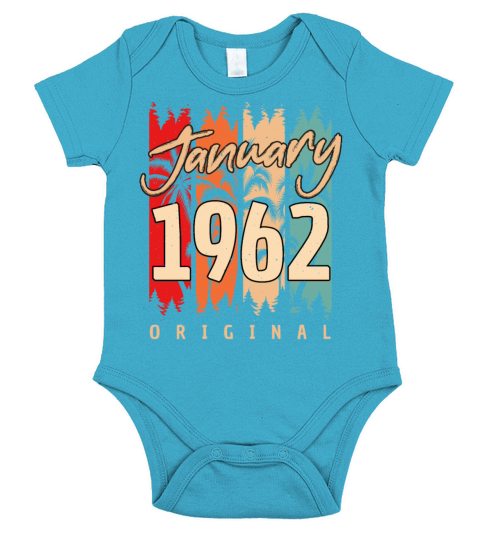 1962 In January Vintage Short Sleeve Baby One-Piece