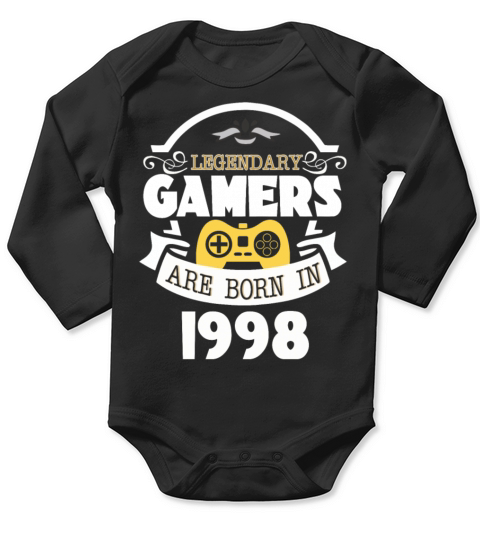 Legendary Gamers Are Born In 1998 Long Sleeve Baby One-Piece