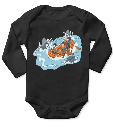 White water rafting through spray and rocks Long Sleeve Baby One-Piece